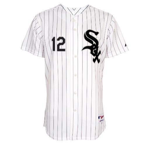 MLB Men's Chicago White Sox A.J. Pierzynski Six Button Authentic Home Jersey (Wht/Blk Pnstrp, 44/Large)