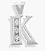 Ladies White Gold 0.06 tcw Diamond K Initial Pendant
