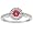 Platinum Halo Round Diamond & Ruby Ring (1/2 cttw, H-I, SI) - Size 6