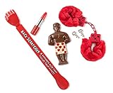 The Perfect Man Lovers Valentines Day Gift, Fun for Your Boyfriend, Girlfriend Or Any Friend, Includes Chocolate, Fuzzy Handcuffs, Body Scratcher, and Lipstick Pen