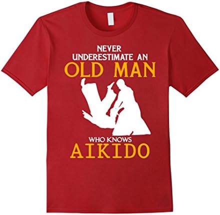 Men's Old Man Aikido T-Shirt Large Cranberry