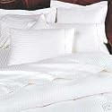 MARRIKAS 300TC Egyptian Cotton QUEEN Duvet Cover WHITE STRIPE