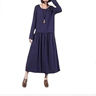 Pleated Linen Maxi Dress 