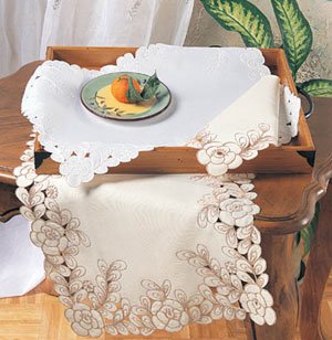 Embroidered Cutwork Runner 16"x54" Oblong