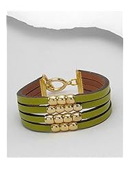 Leather Bracelet In White Base