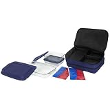 Pyrex Portables Baking Dish Set with Insulated Carrier, Clear with Blue Carrier