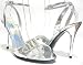 Chrome Silver Formal Wedding Sandals Heels Chunky Buckle