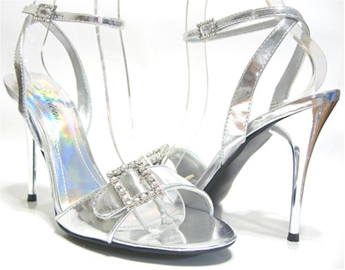 silver bridal shoes