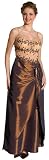 Embroidered Prom Dress with Full Taffeta Overlay Skirt