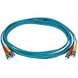 10Gb Fiber Optic Cable, ST/ST, Multi Mode, Duplex - 3 Meter (50/125 Type) - Aqua