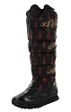 CHRISTIAN AUDIGIER Ed Hardy Womens Duvet Snow Boots Quilted Nylon Panther Crown Tattoo Black