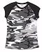 8039 WOMEN'S PINK CAMO SHORT SLEEVE RAGLAN T-SHIRT