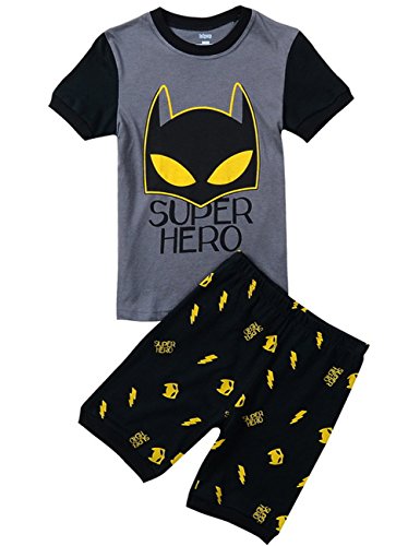 Boys Pajamas 'Bat' 100% Cotton Kid Clothes 2 Piece Short Pajama Sets 2T-7T
