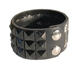 Triple Studded Wristband Punk Rock - Black