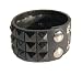 Triple Studded Wristband Punk Rock - Black