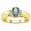 14K Yellow Gold Aquamarine and Diamond Ring