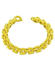 18 Karat Yellow Gold over Silver Panther Link Bracelet (8 Inch)