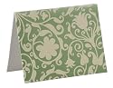 Think Posh Metallic Green/Ivory Flock Notecards (Pack of 10 Cards + Matching Envelopes) - Wedding Stationery