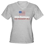 Mitt Romney American Flag Women's V-Neck Dark T-Sh Conservative Women's V-Neck Dark T-Shirt by CafePress