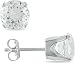 10k White Gold 2 3/5 Carat Created Round White Sapphire Solitaire Earrings