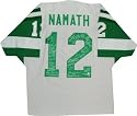 New York Jets 1969 Team Autographed #12 White Custom Throwback Jersey with 25 Signatures