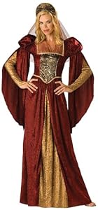 InCharacter Costumes Women's Renaissance Maiden Costume, Burgundy/Gold, Small