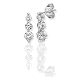 14k White or Yellow Gold 3-Stone Round Shared Prong Earrings (1/2 cttw, I-J Color, I1-I2 Clarity)