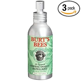 Burt's Bees Out Door Herbal Insect Repellent, 4-Ounce Bottles (Pack of 3)