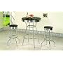 3 Piece Retro Black Bistro Table & Pub Set With 2 Barstools