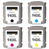 Remanufactured Ink Cartridge Replacement for HP 940XL (1 Black, 1 Cyan, 1 Magenta, 1 Yellow)