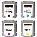 Remanufactured Ink Cartridge Replacement for HP 940XL (1 Black, 1 Cyan, 1 Magenta, 1 Yellow)