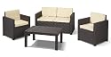 Jardin 189225 Lounge Set Victoria Set, Rattanoptik, Kunststoff, braun