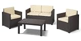 Jardin 189225 Lounge Set Victoria Set, Rattanoptik, Kunststoff, braun