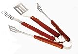 Review Home  / BBQ Set Barbeque Set 3 Piece Stainless Steel Hardwood Handles