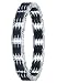 Stainless Steel and Black Polyurethane Bracelet
