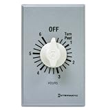Intermatic FF6H 6-Hour Spring Loaded Wall Timer, Brushed Metal