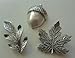 Fall Leaves and Acorn Metal Push Pins, Silver Finish, Solid Metal, 15 Pieces
