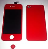 Red Full Assembly with Touch Screen Digitzer Display, Front LCD, Back housi ....
