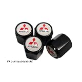 AGT Aluminum Black Valve Caps Tire Cap Stem for Mitsubishi Wheels (Pack of 4) by AGT