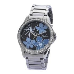 Kahuna Ladies Watch, Klb-0Kahuna Ladies Watch Klb-0013L with Bracelet Strap and Round Blue Floral Dial013L ,  Bracelet Watch