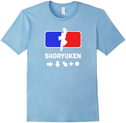 Men's Shoryuken Tshirt - Old School Video Game Shirt XL Baby Blue