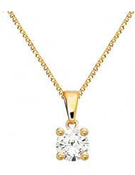 0.25ct Diamond Claw set 9k 9ct Solid Yellow Gold Pendant 60985/A25