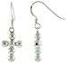 Sterling Silver Beaded Cross Earrings 5/8