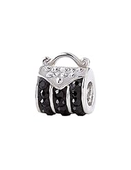 SilveRado(tm) BM008-0-1 Bling Handbag Bling Black Bead / Charm