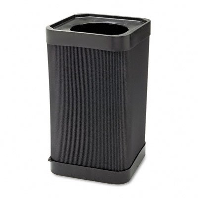 Waste Receptacle  Recycled Plastic  12 Opening  38 Gal  18 x 18 x 30  Black SAF9790BL