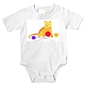 Onesie with needles, yarn, cat, knitting