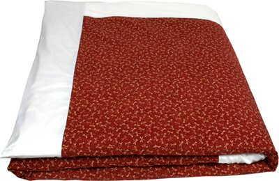 J-Life Authentic Traditional Japanese Kakefuton (Kakebuton) Silk-Filled Comforter - Tombo (Dragonfly) Red - Double Size (82