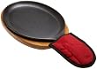 Old Mountain Pre Seasoned 10132 Fajita Plate Set with Wood Tray and Hot Mit, 15 1/4 Inch x 7 1/4 Inch