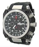 Adee Kaye Men's Oversized Chronograph Watch 4006-M Black Dial