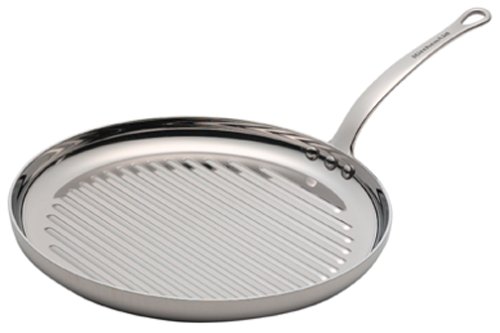 KitchenAid Five-Ply Stainless-Steel Clad 12-Inch Round Grill Pan